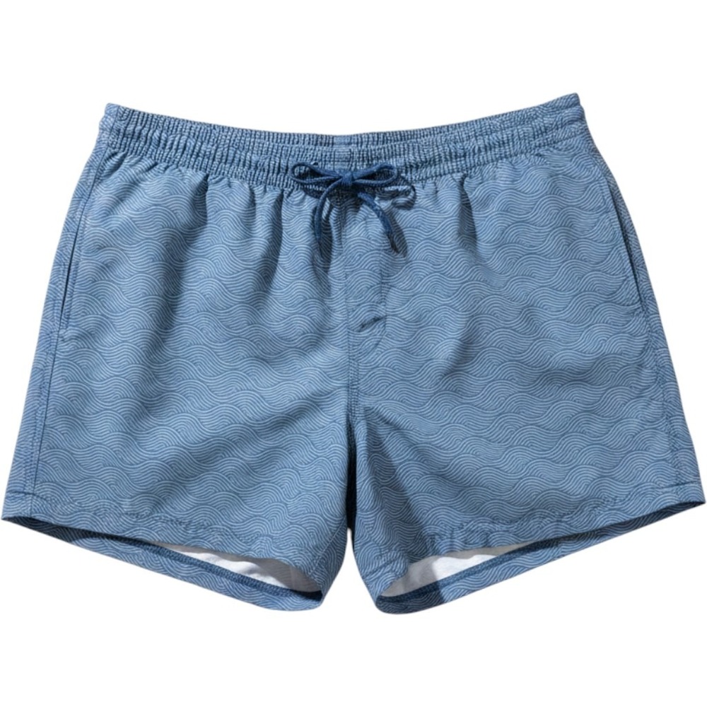 Quince Swim Trunks Mens XXL Blue Wave Print Quick Dry Sustainable Beachwear